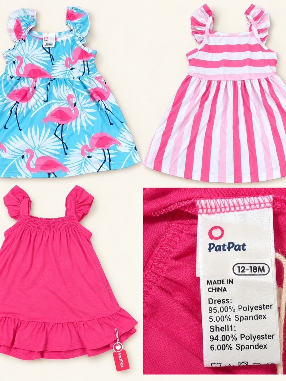 PatPat Baby Girls 3-Piece Summer Dress Set 12–18 Months NWT